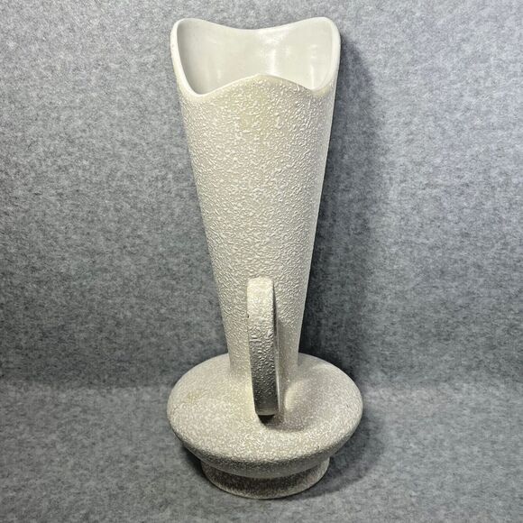 Vintage Mid Century Modern 14” China Craft USA White Splatter Ware Vase C-414 - Picture 5 of 14